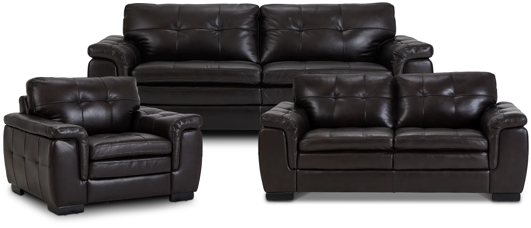 Braden Dark Brown Leather Living Room Braden Dark Brown Leather Living Room