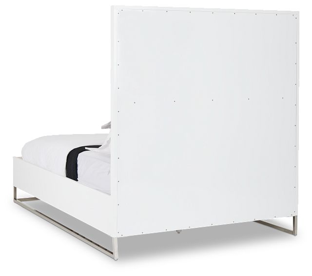 Miami White Uph Platform Bed, Bedroom - Beds