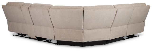 Walker Beige Fabric Medium Triple Power 2-arm Sectional