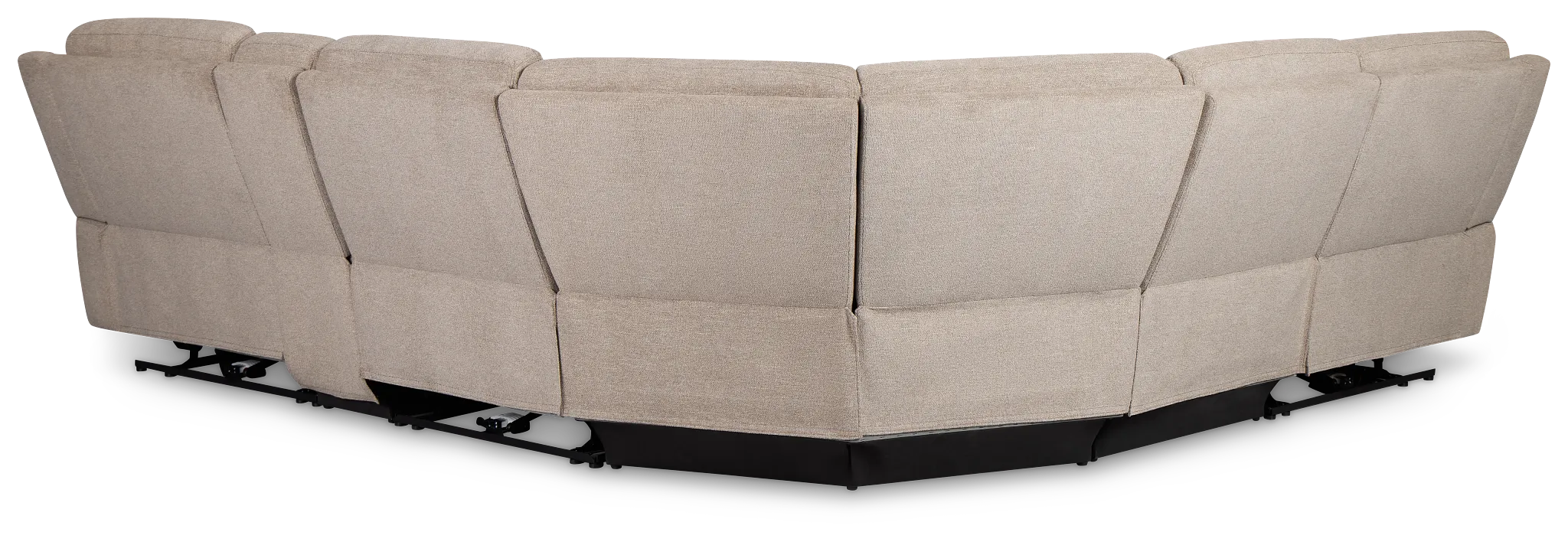 Walker Beige Fabric Medium Triple Power 2-arm Sectional