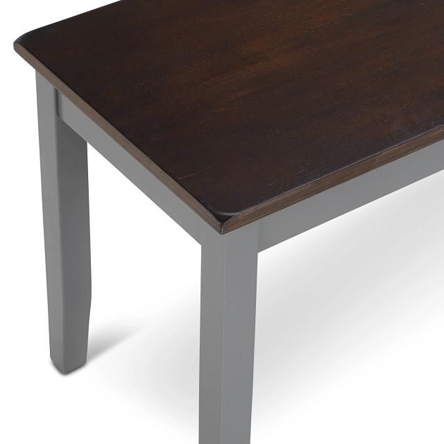 Santos Gray Two-tone Table, 4 Chairs & Bench