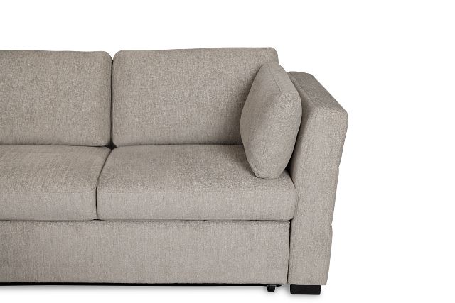 Amber Light Gray Fabric Small Left Chaise Storage Sleeper Sectional