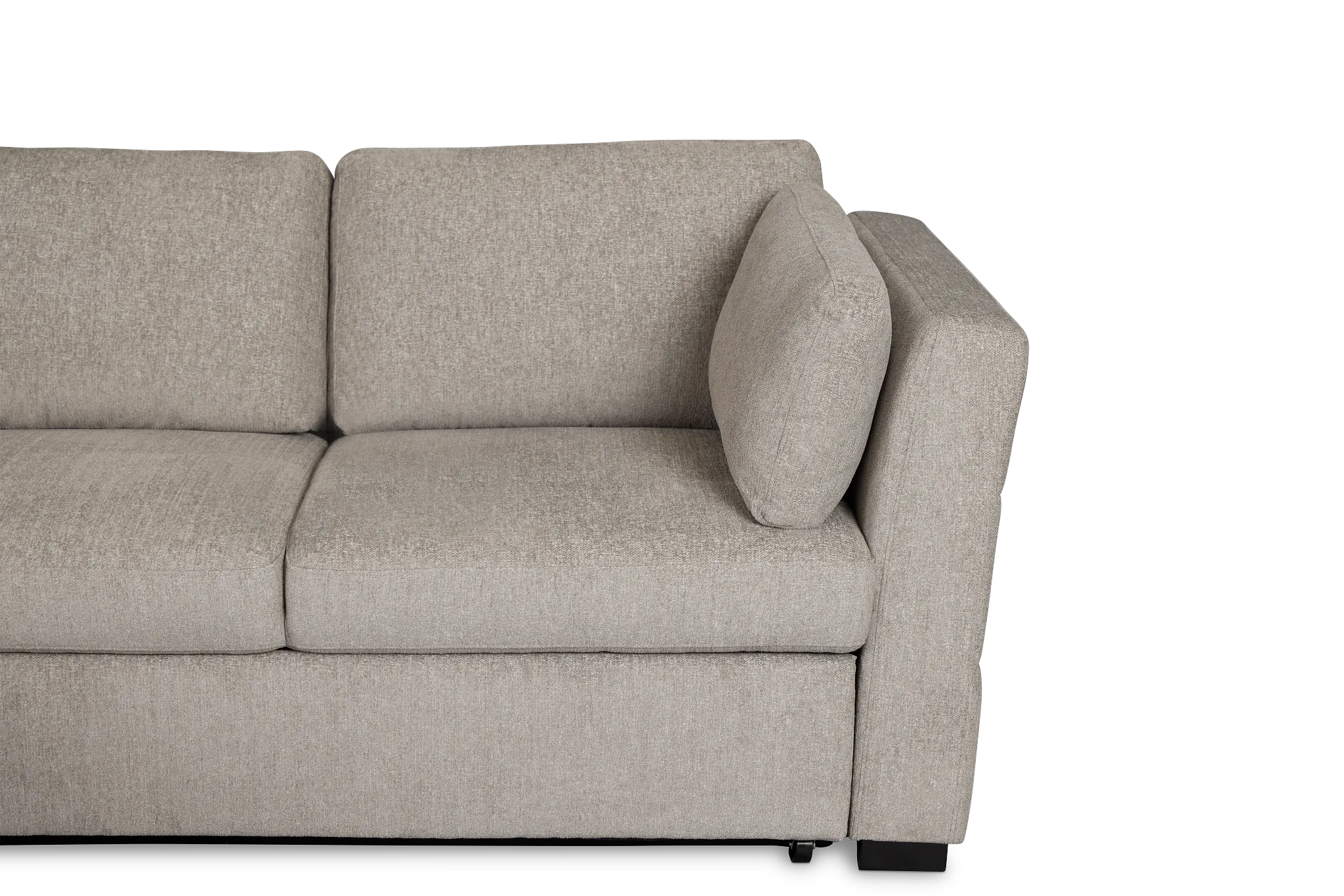 Amber Light Gray Fabric Small Left Chaise Storage Sleeper Sectional