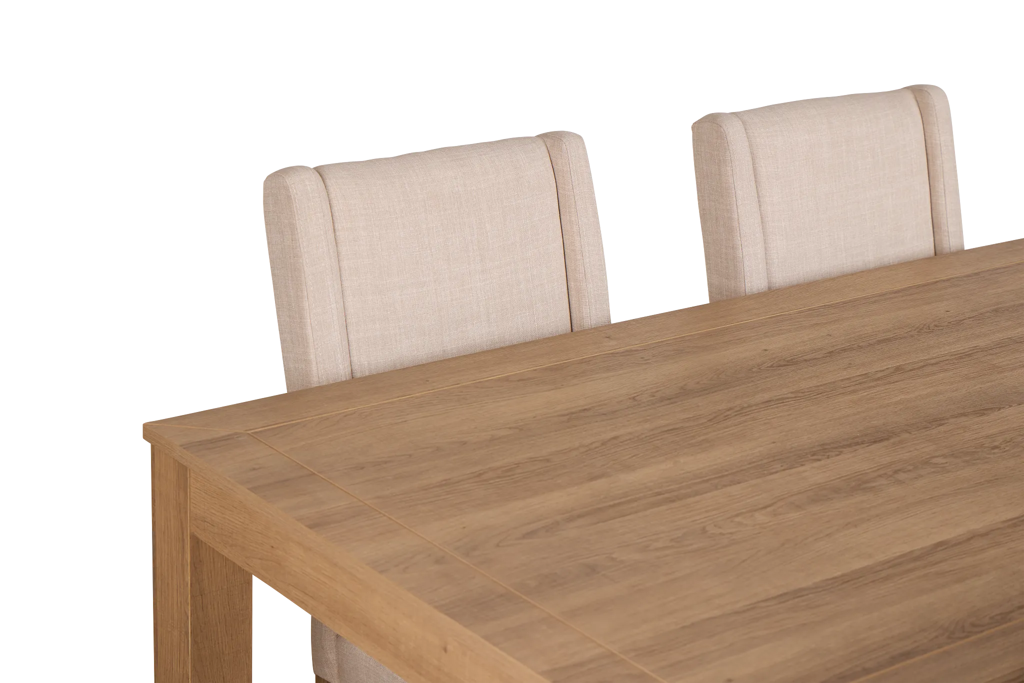 Delray Light Tone Rect Table & 4 Upholstered Chairs