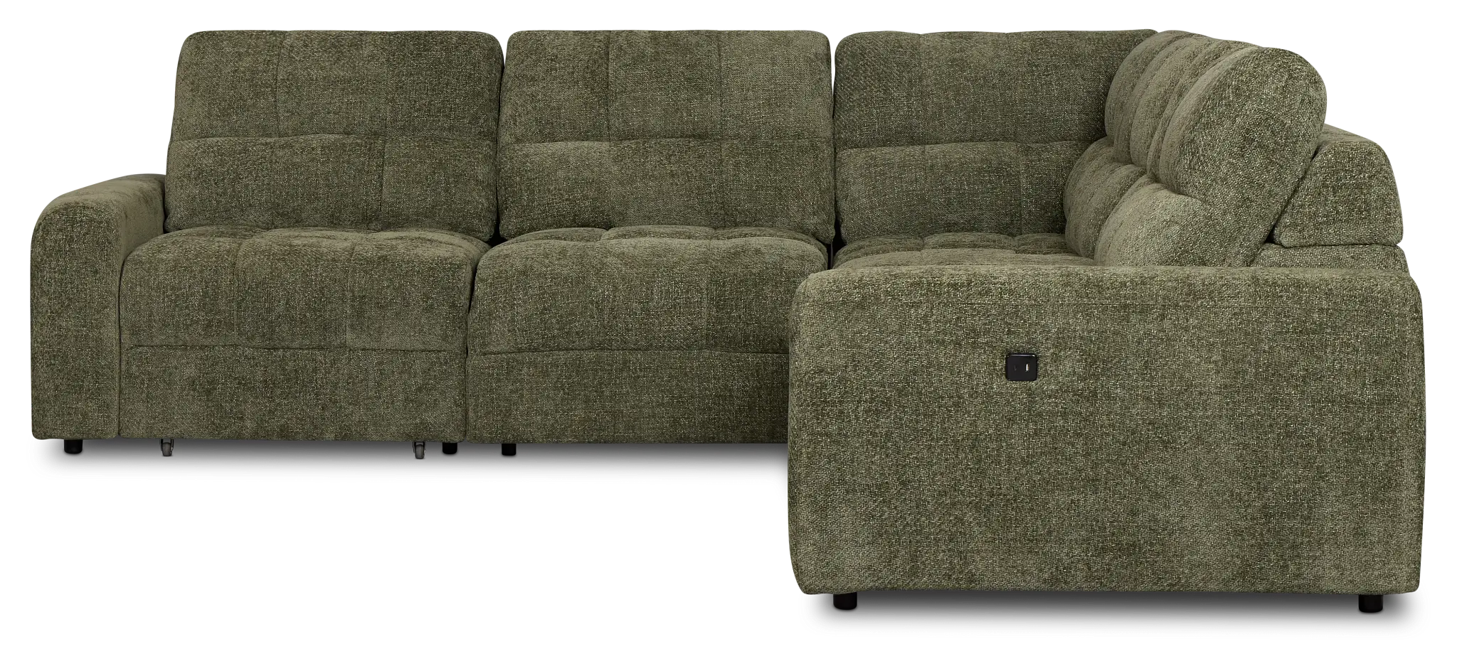 Hendrix Green Fabric Medium Dual Power 2 Arm Extension Chaise Sectional Hendrix Green Fabric Medium Dual Power 2 Arm Extension Chaise Sectional