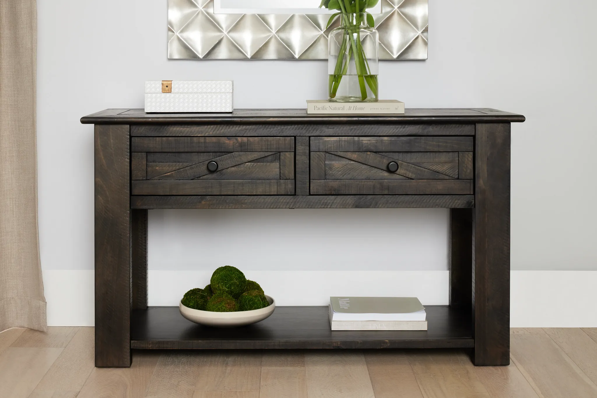 Garrett Dark Tone Storage Sofa Table