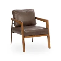 Coco Brown Leather Accent Chair