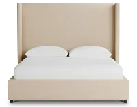 Captiva Peyton Beige 60" Upholstered Shelter Bed