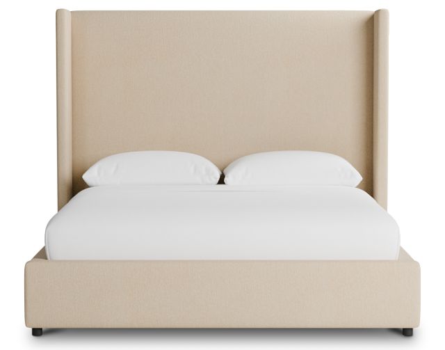 Captiva Peyton Beige 60" Upholstered Shelter Bed