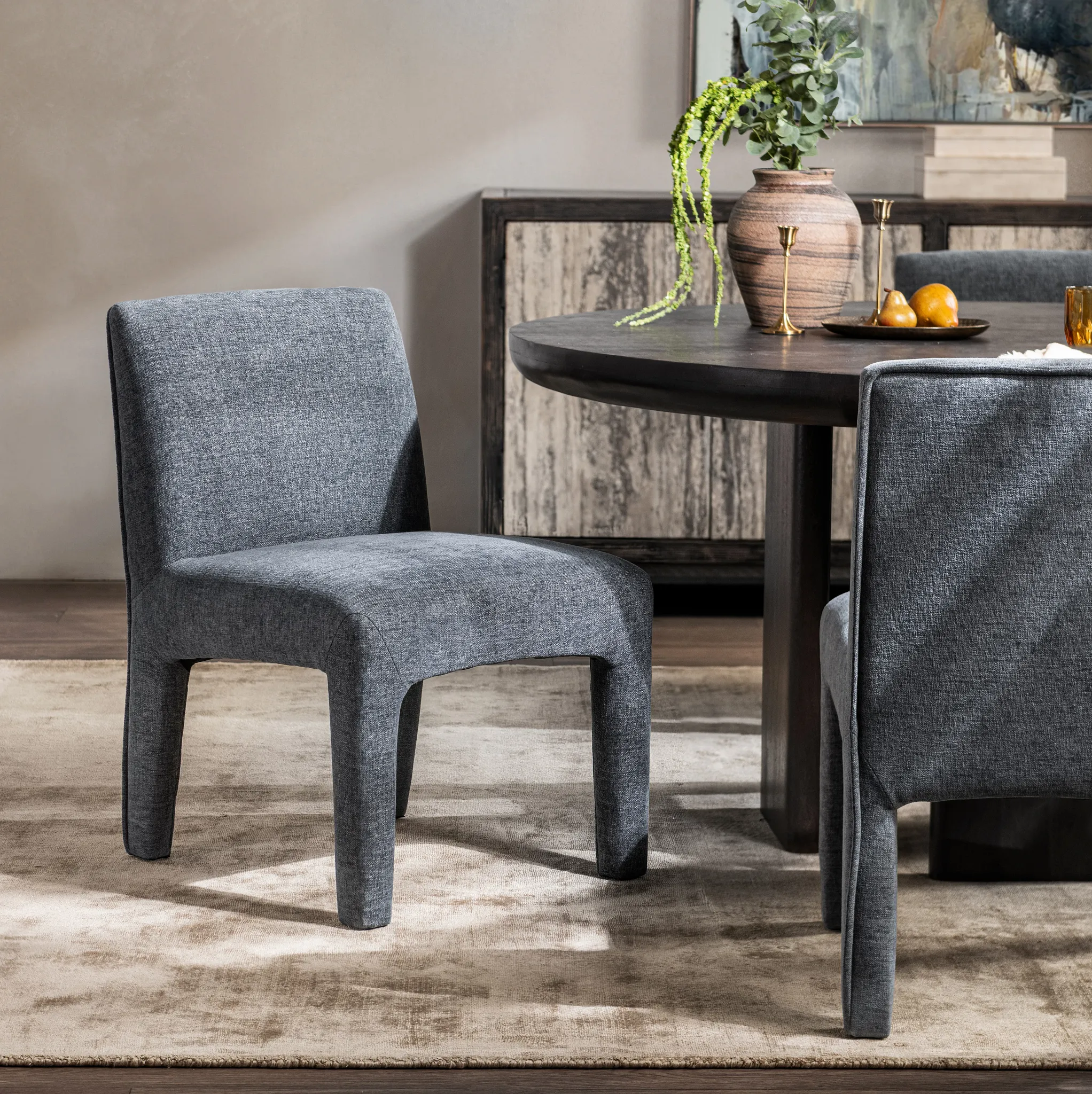 Dooms Gray Upholstered Side Chair