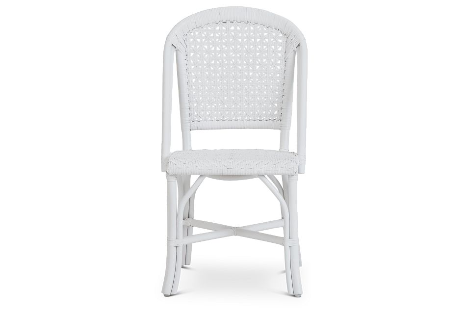 white rattan dining room chairs