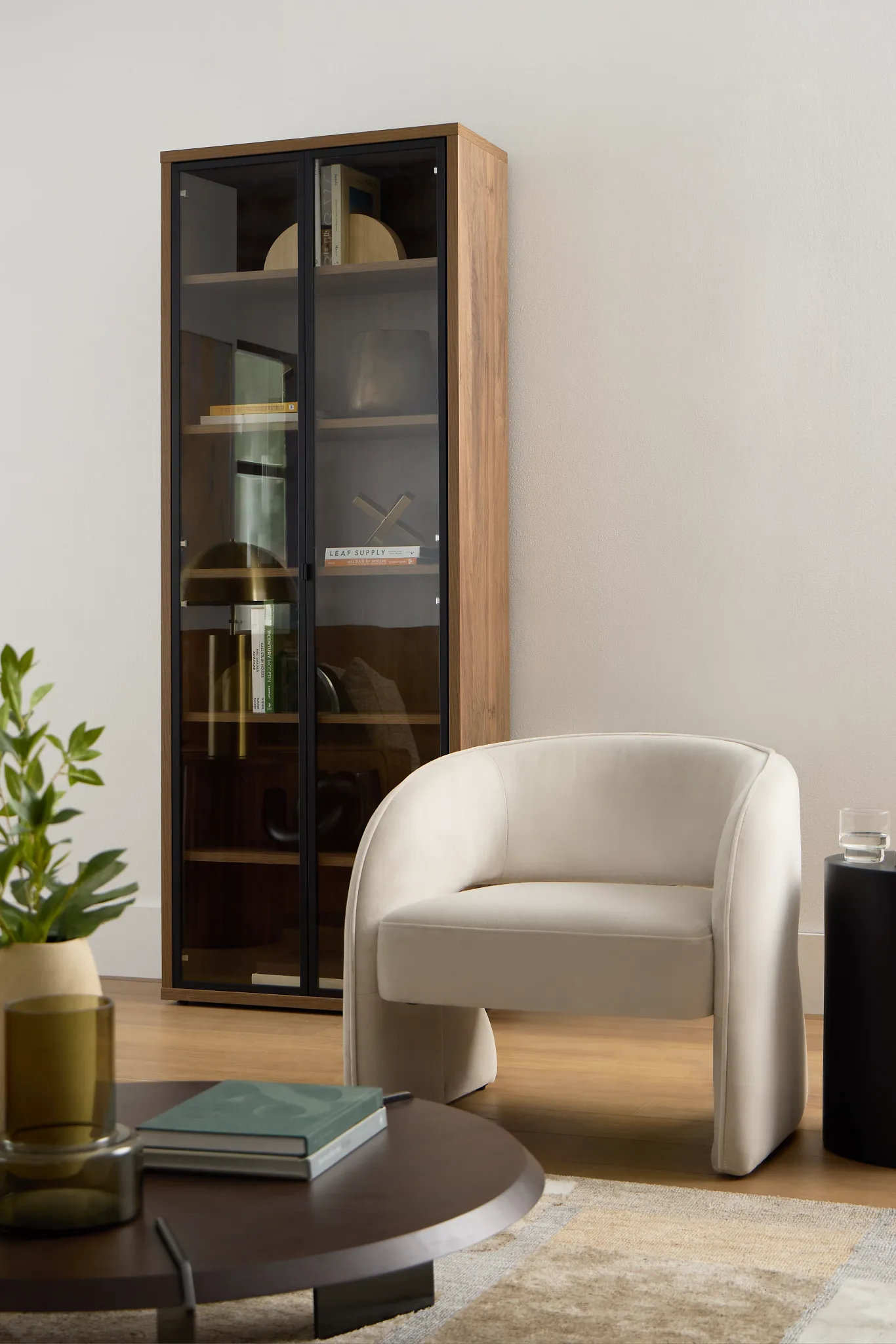 Noel Light Beige Velvet Accent Chair