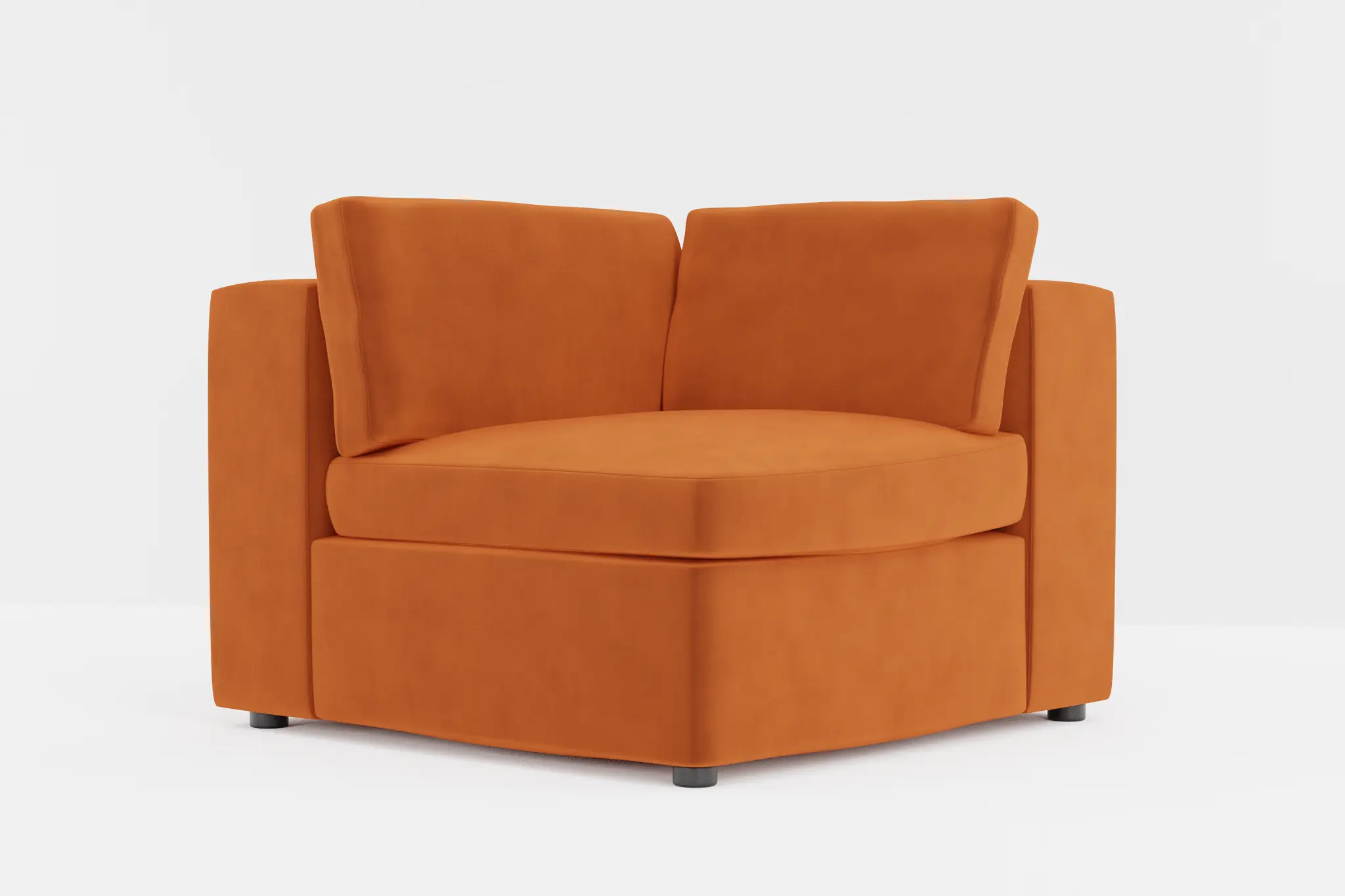 Destin Joya Orange Velvet Corner Chair Destin Joya Orange Velvet Corner Chair