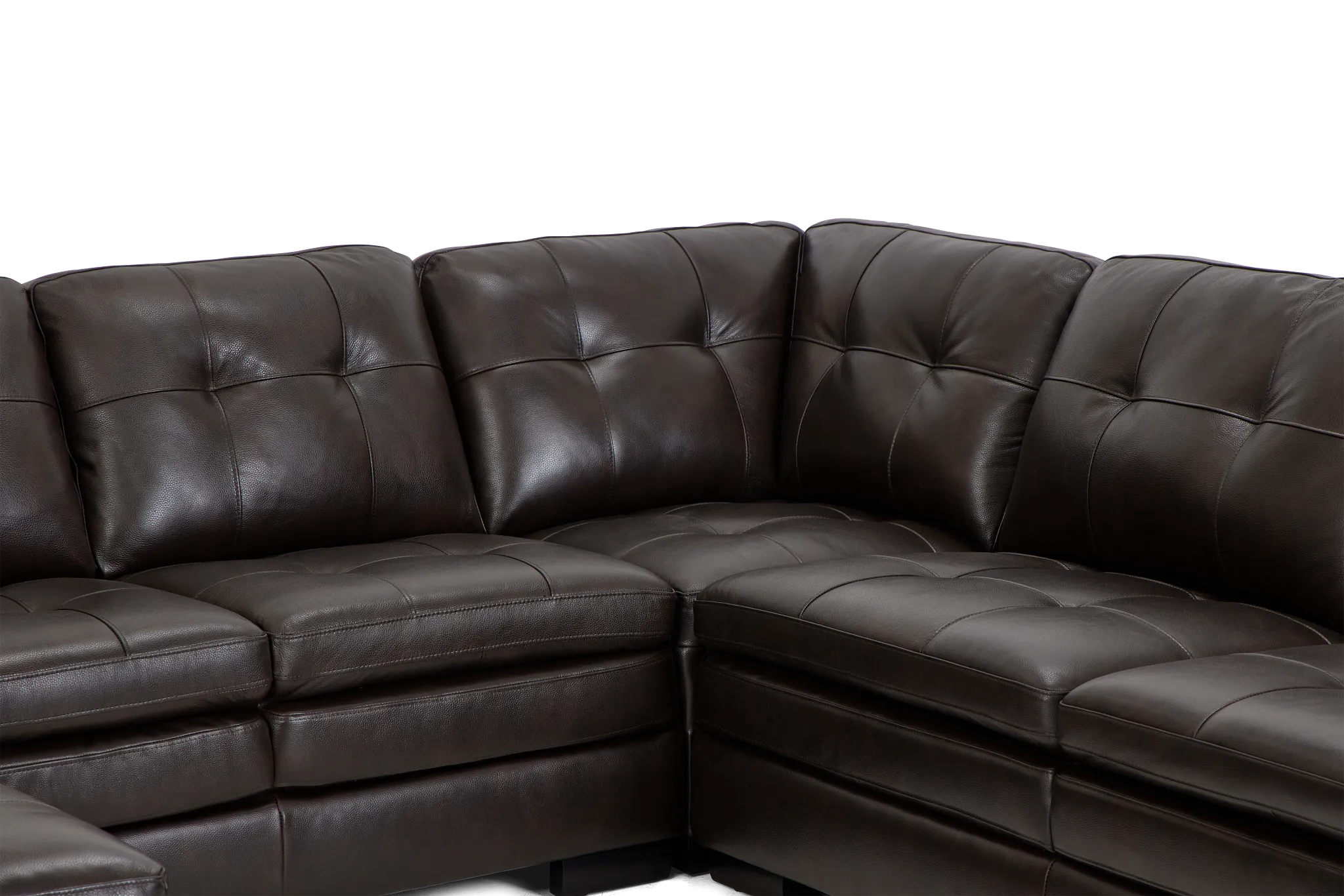 Braden Dark Brown Leather Medium Left Chaise Sectional