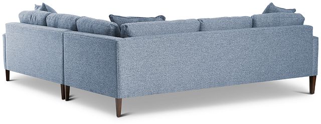 Morgan Blue Fabric Small Right 2-arm Sectional W/ Wood Legs (5)