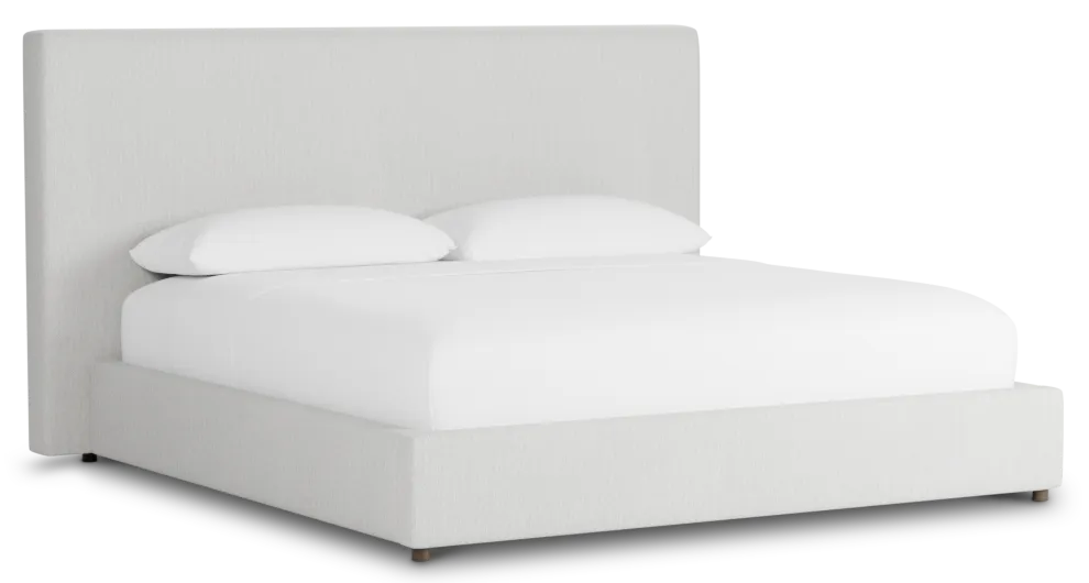 Grayton Delray Pewter 54" Upholstered Platform Bed