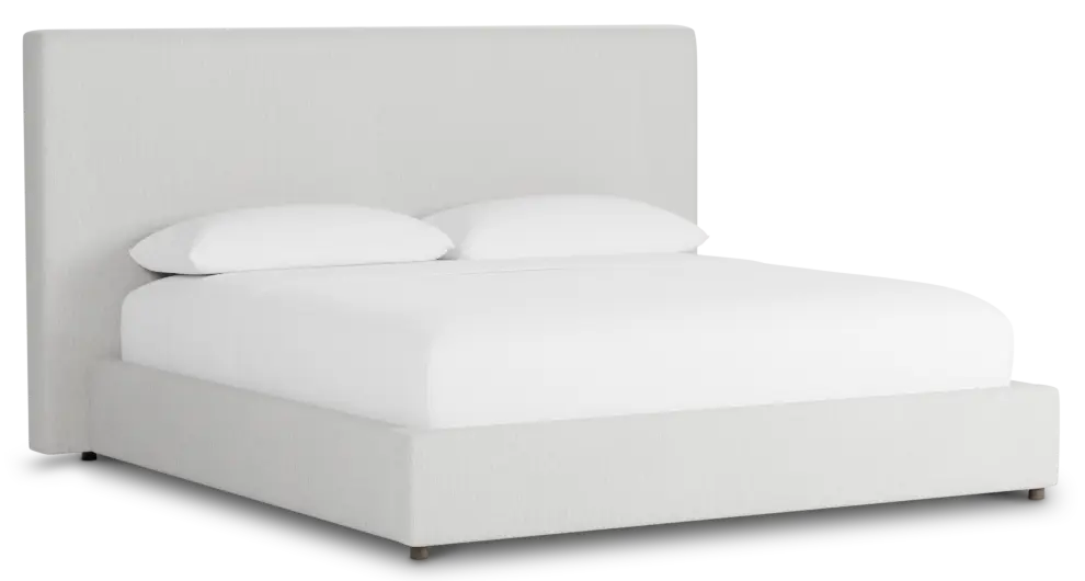 Grayton Delray Pewter 54" Upholstered Platform Bed Grayton Delray Pewter 54" Upholstered Platform Bed