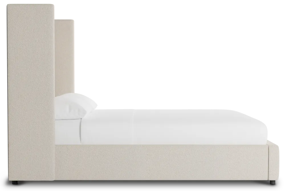 Captiva Suave Beige 60" Upholstered Shelter Bed