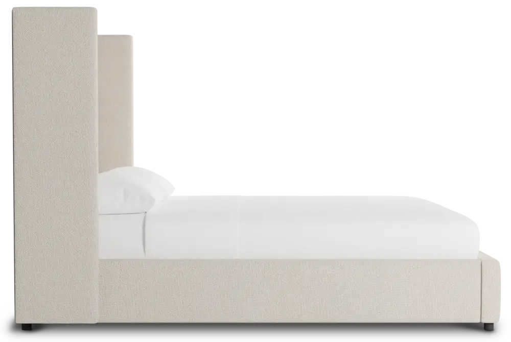 Captiva Suave Beige 60" Upholstered Shelter Bed Captiva Suave Beige 60" Upholstered Shelter Bed