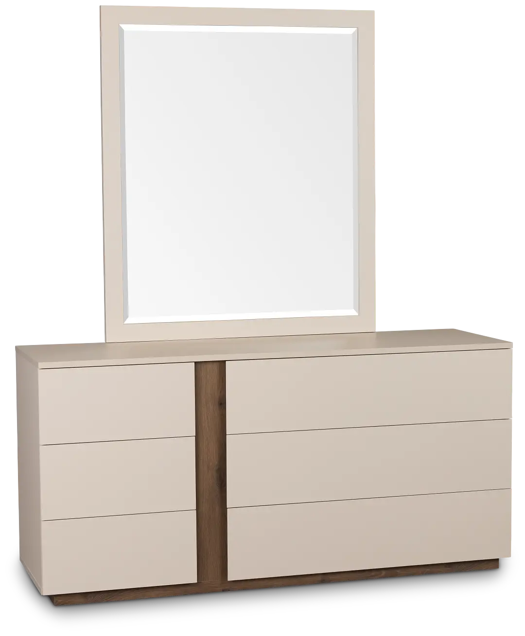 Brasilia Light Beige Dresser & Mirror Brasilia Light Beige Dresser & Mirror