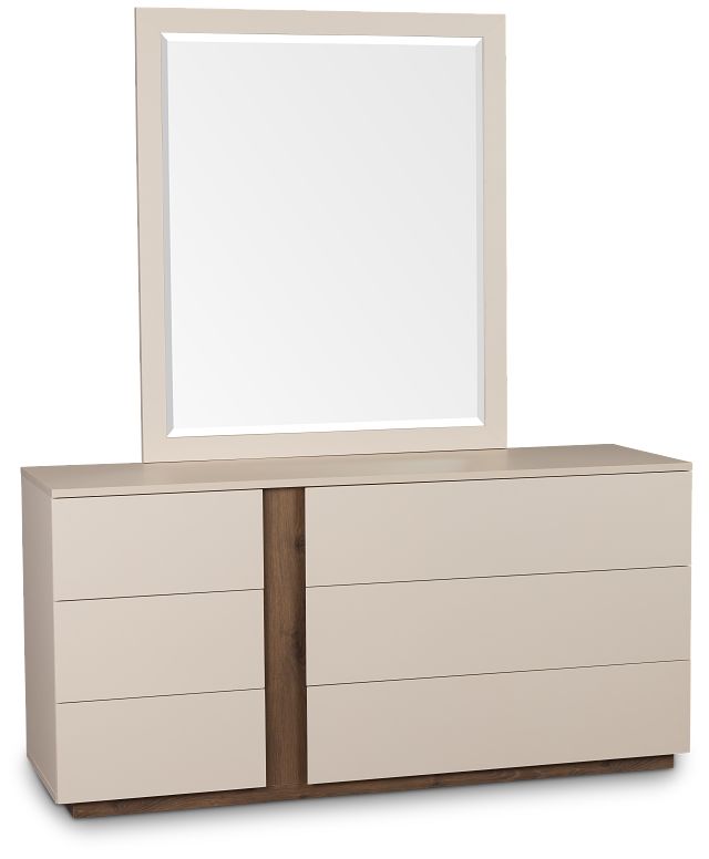 Brasilia Light Beige Dresser & Mirror