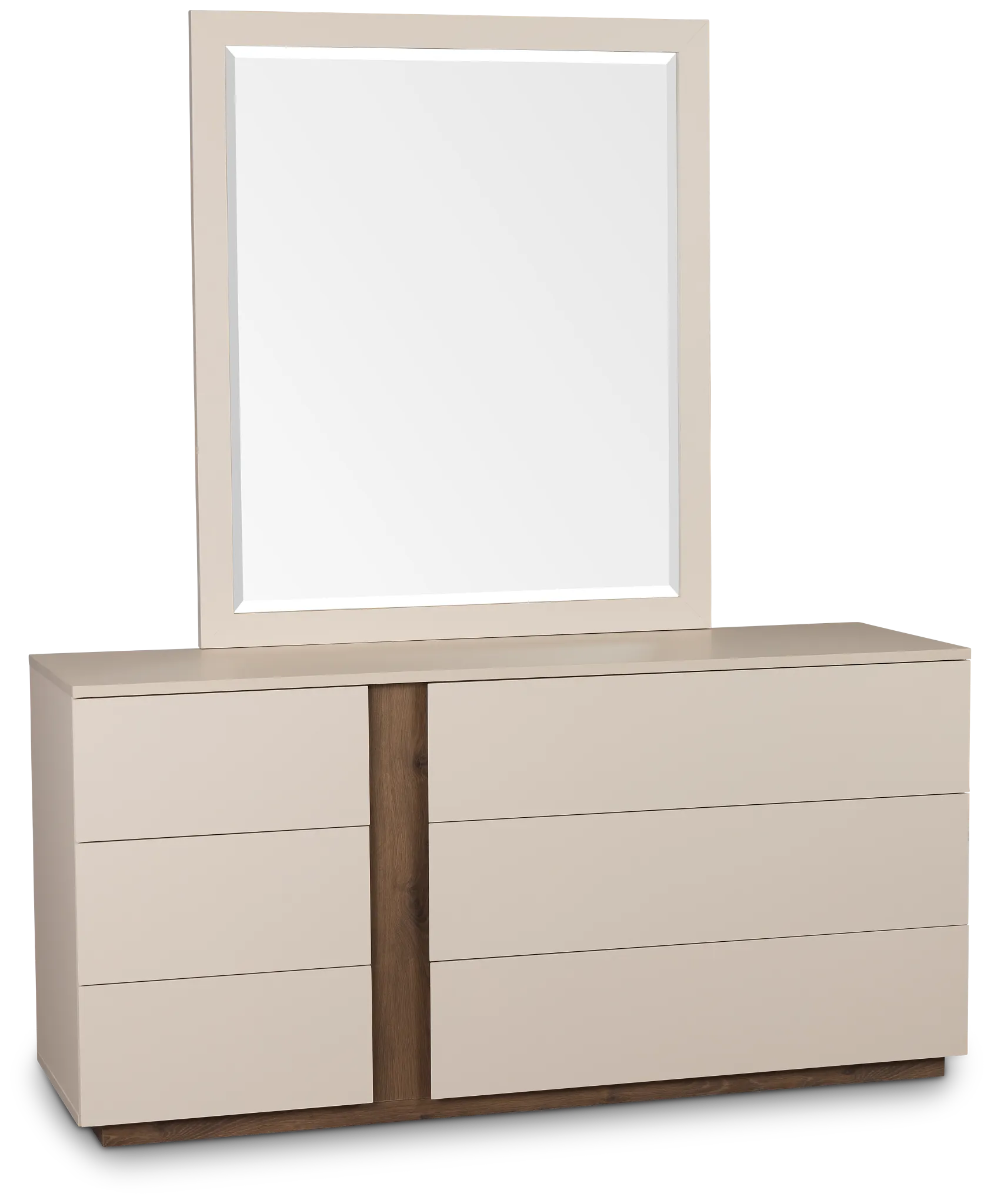 Brasilia Light Beige Dresser & Mirror