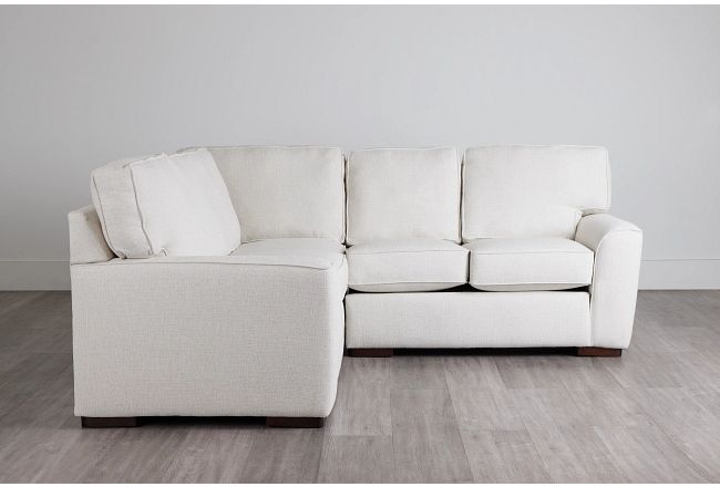 Austin White Fabric Small Two-arm Sectional