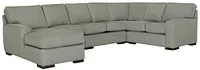 Austin Green Fabric Large Left Chaise Sectional