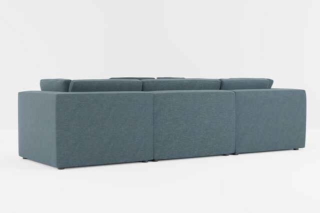 Destin Elevation Dark Blue Fabric 5-piece Modular Sectional