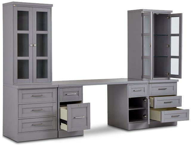 gray wall desk