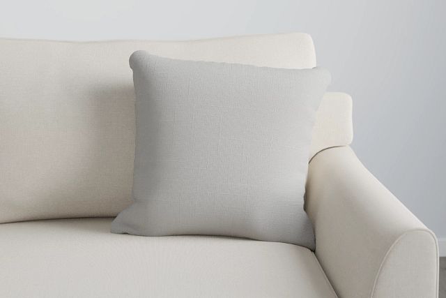 Haven White Fabric 20" Accent Pillow