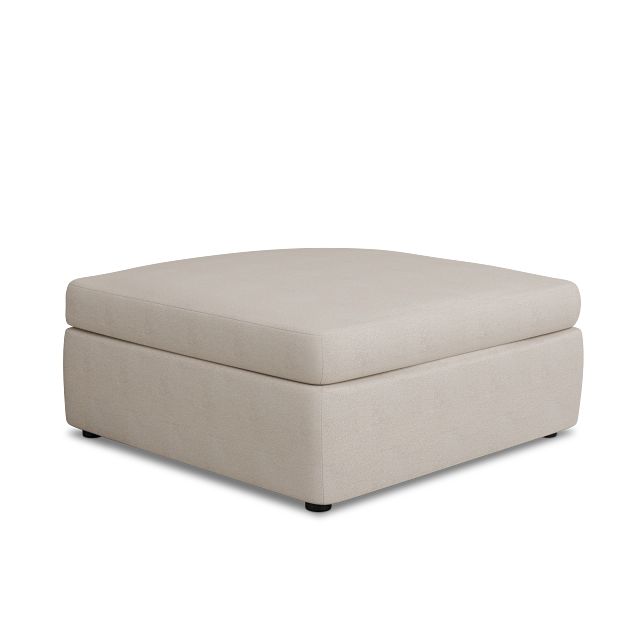 Destin Sutton Beige Fabric Cocktail Ottoman