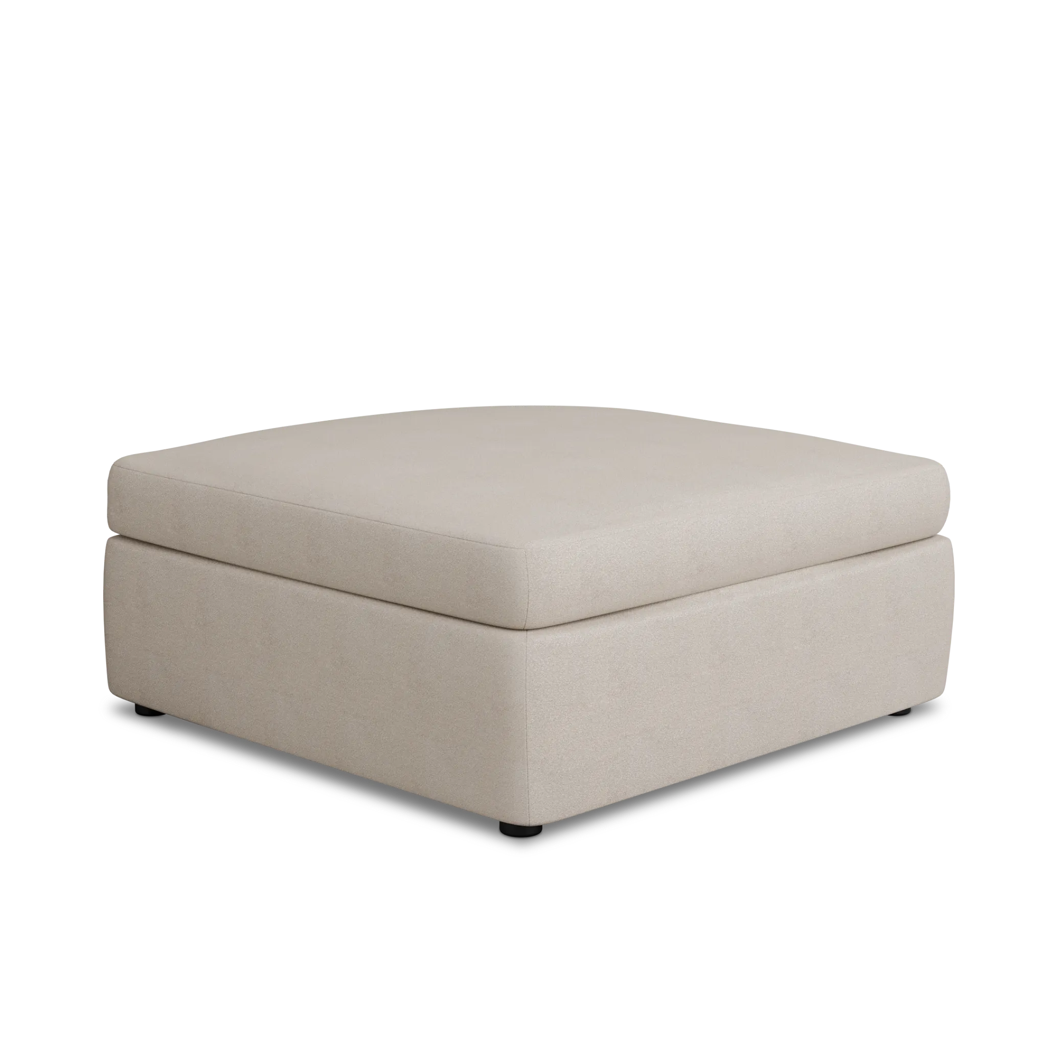 Destin Sutton Beige Fabric Cocktail Ottoman