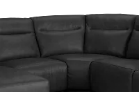 Elba Dark Gray Leather Medium Dual Power Left Chaise Sectional