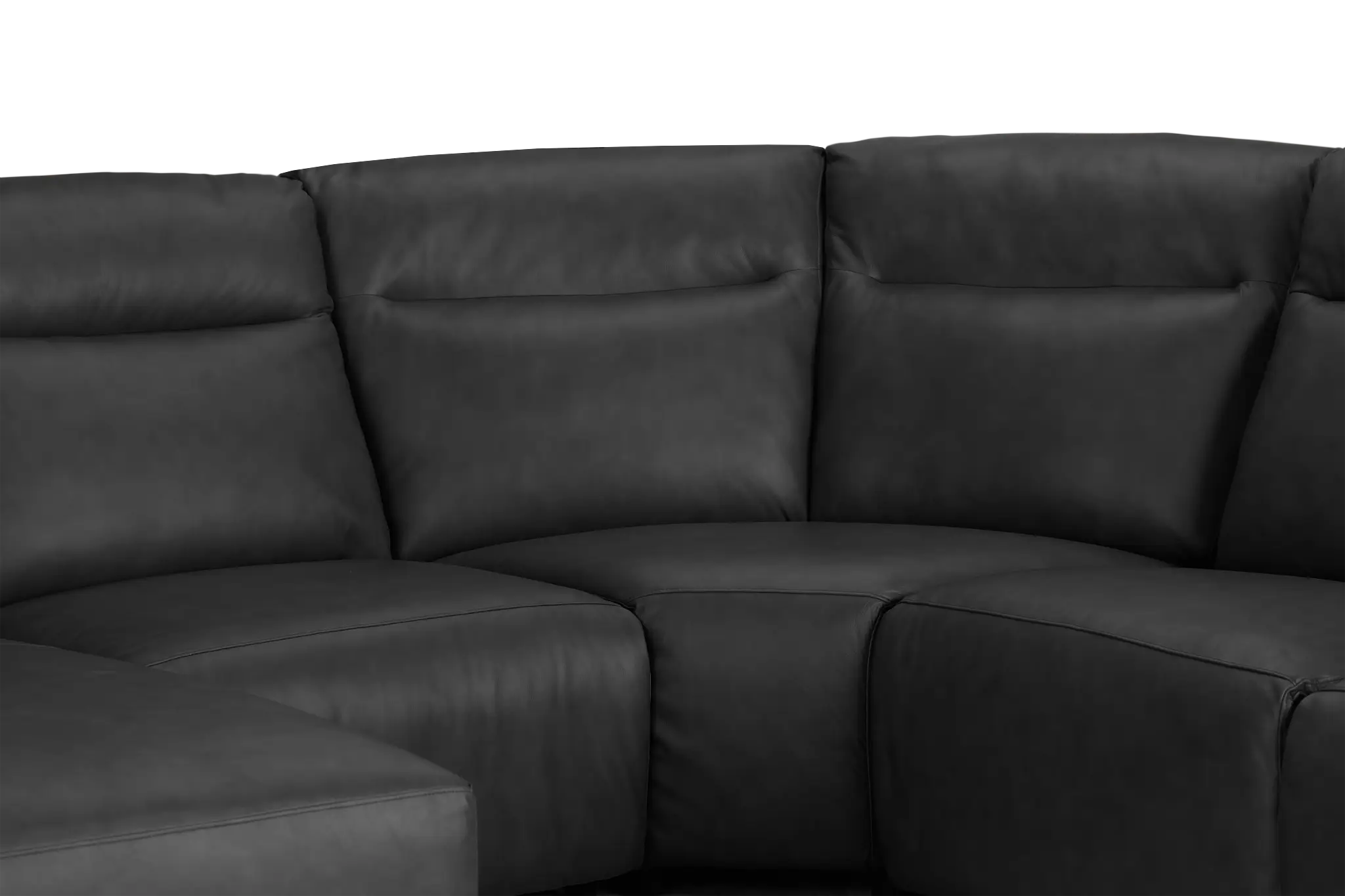 Elba Dark Gray Leather Medium Dual Power Left Chaise Sectional Elba Dark Gray Leather Medium Dual Power Left Chaise Sectional