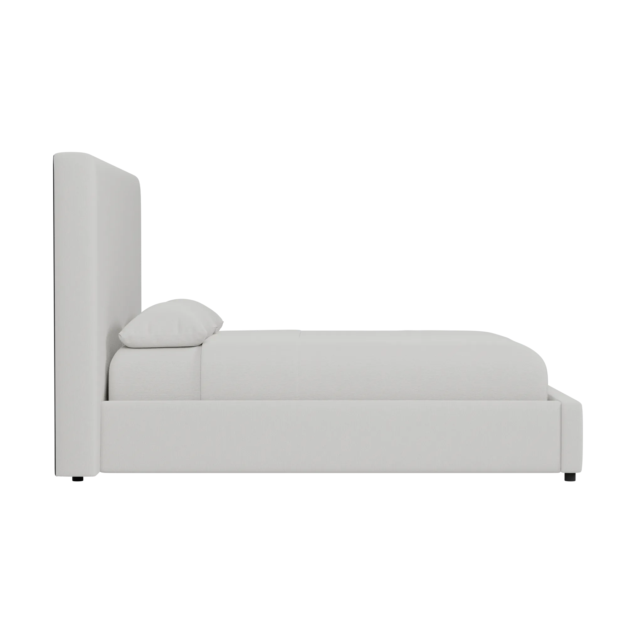 Grayton Delray Pewter 54" Upholstered Platform Bed