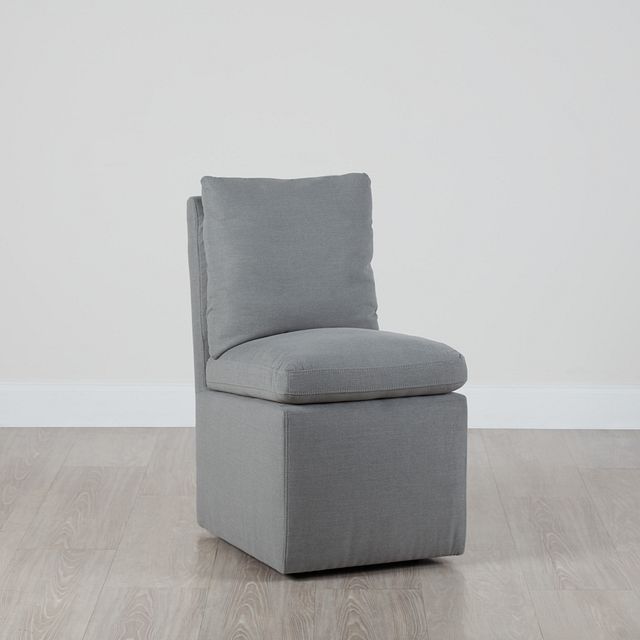 Auden Light Gray Castored Upholstered Side Chair