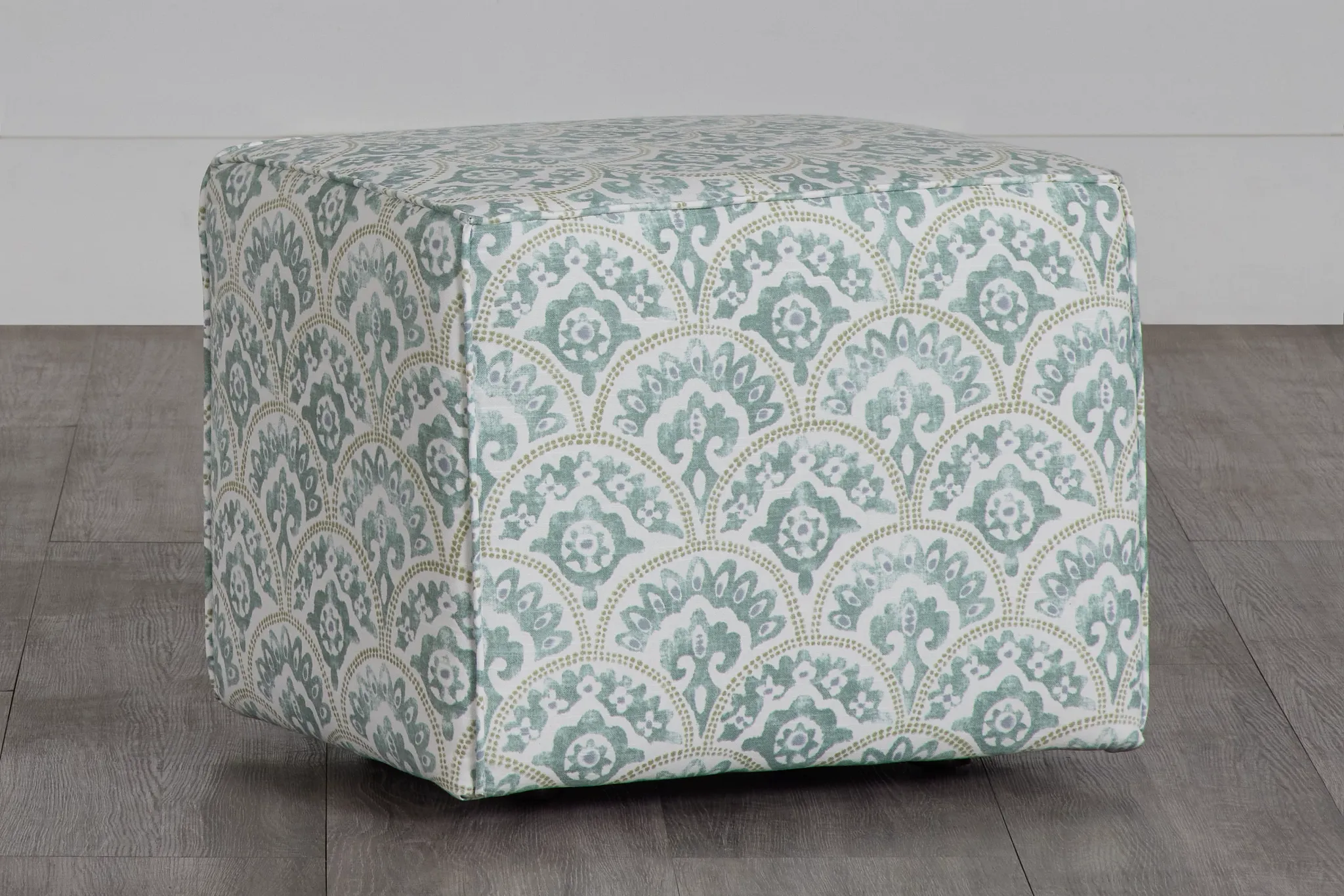 Tomini Green Fabric Accent Pouf