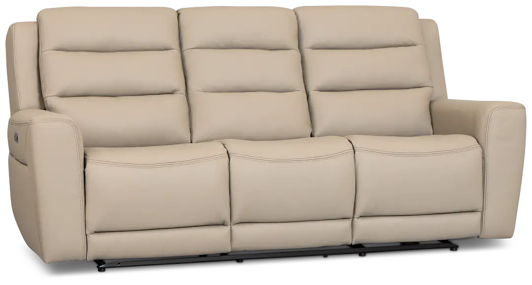 Wilder Taupe Leather Power Reclining Sofa W/ Power Headrest Wilder Taupe Leather Power Reclining Sofa W/ Power Headrest