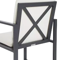 Linear Dark Gray White Aluminum Arm Chair