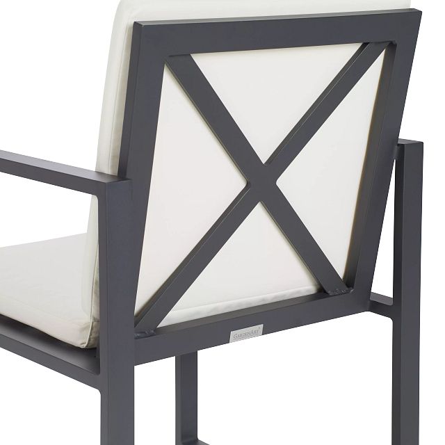 Linear Dark Gray White Aluminum Arm Chair (9)