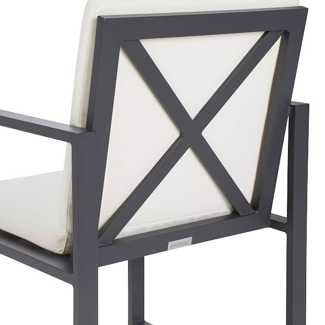 Linear Dark Gray White Aluminum Arm Chair