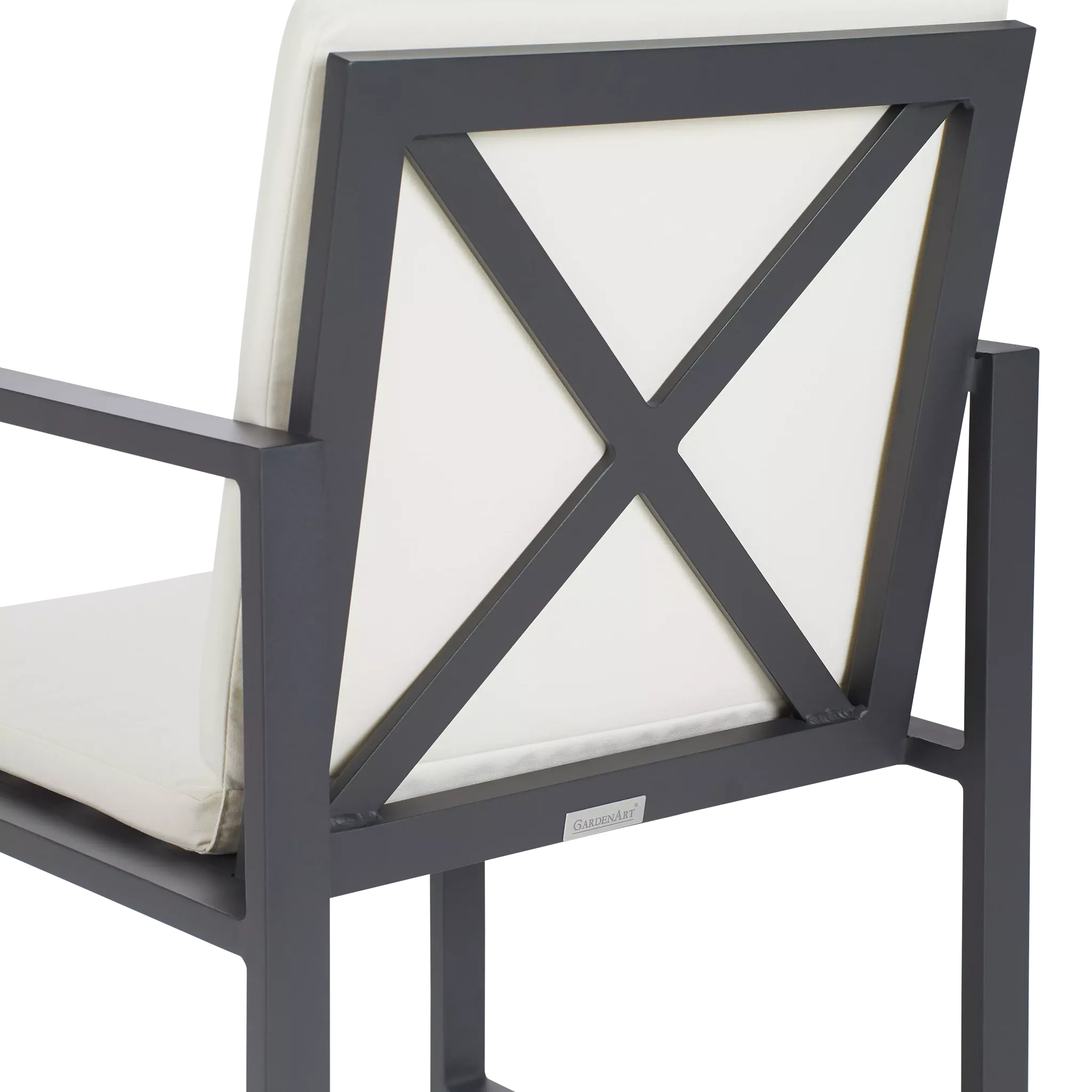Linear Dark Gray White Aluminum Arm Chair