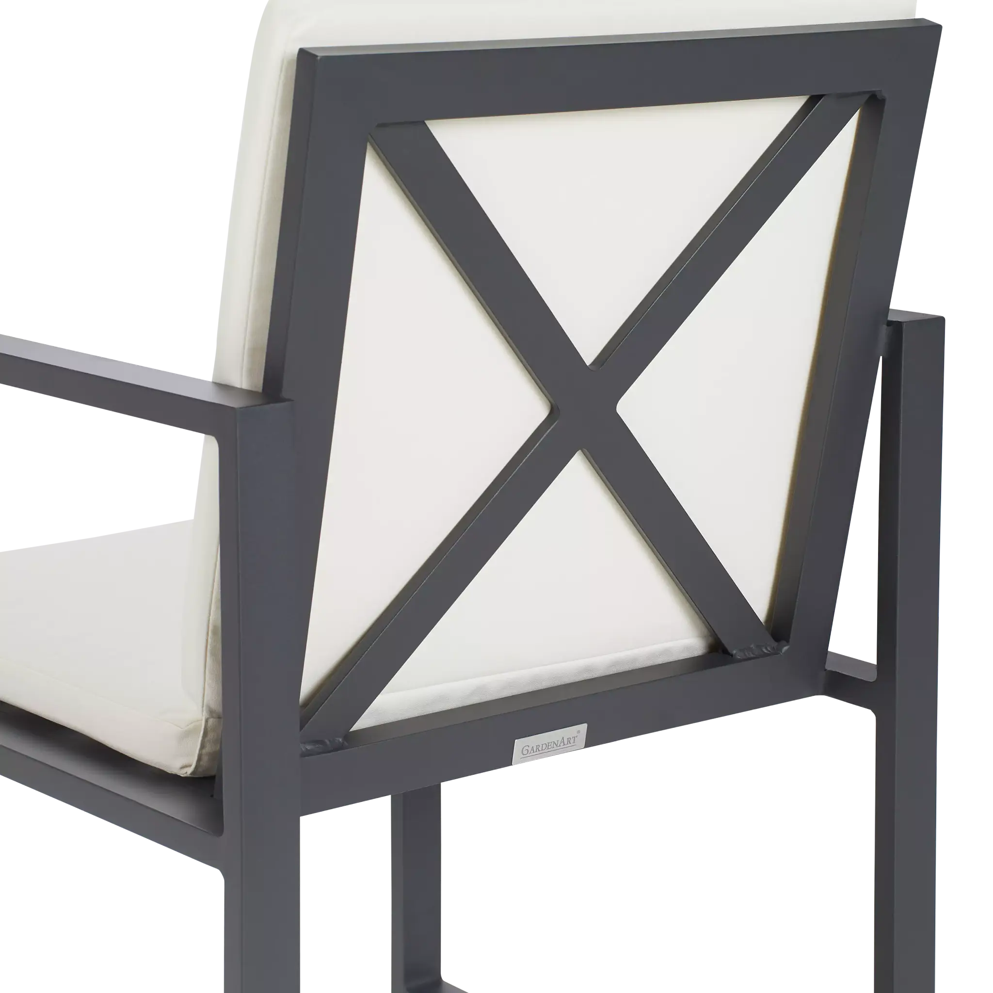 Linear Dark Gray White Aluminum Arm Chair Linear Dark Gray White Aluminum Arm Chair