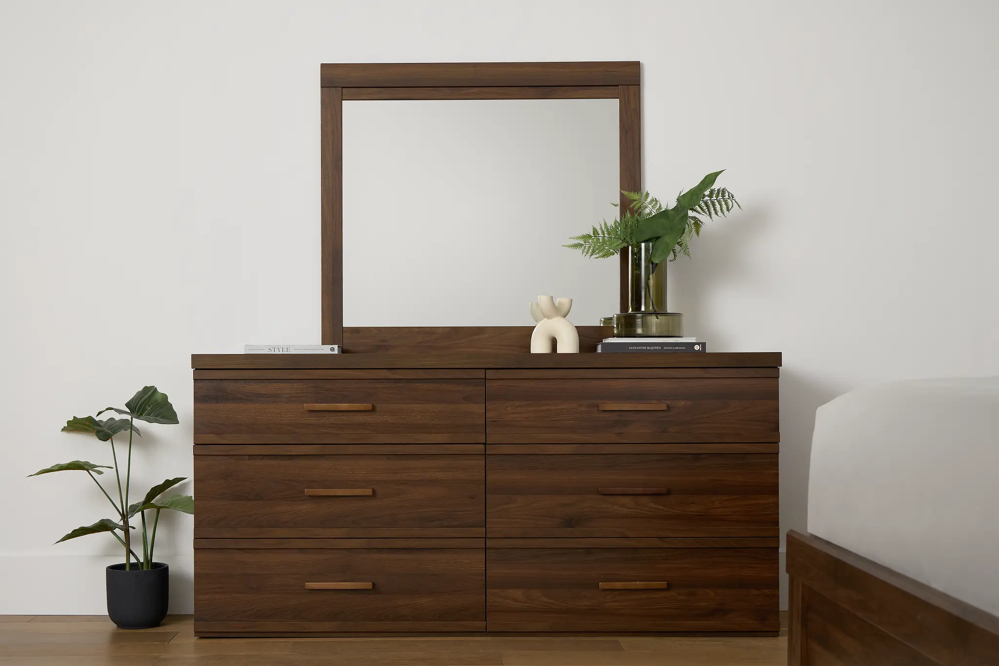 Atlantic Mid Tone Dresser & Mirror Atlantic Mid Tone Dresser & Mirror