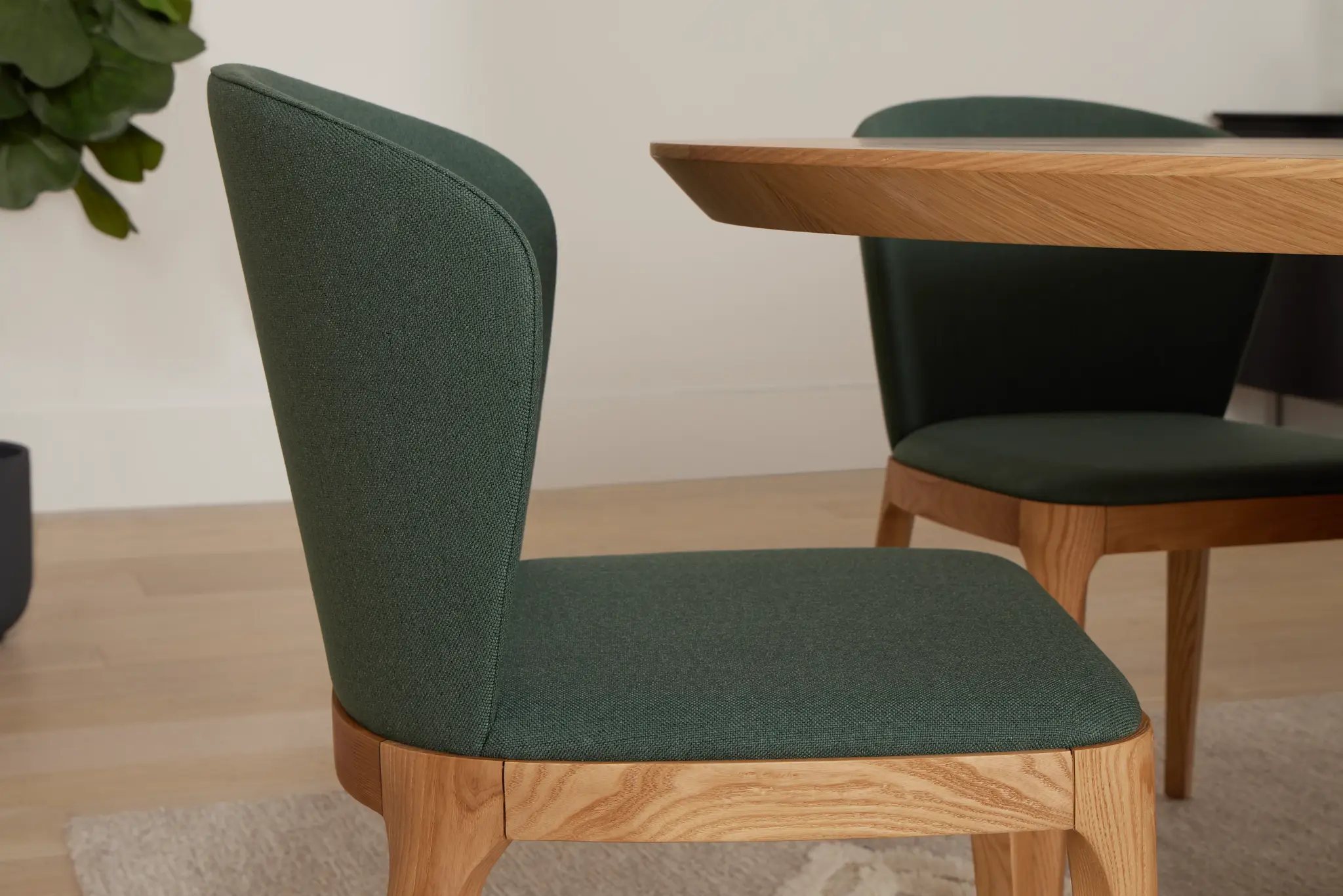 Nomad Dark Green Upholstered Side Chair With Light Tone Legs Nomad Dark Green Upholstered Side Chair With Light Tone Legs