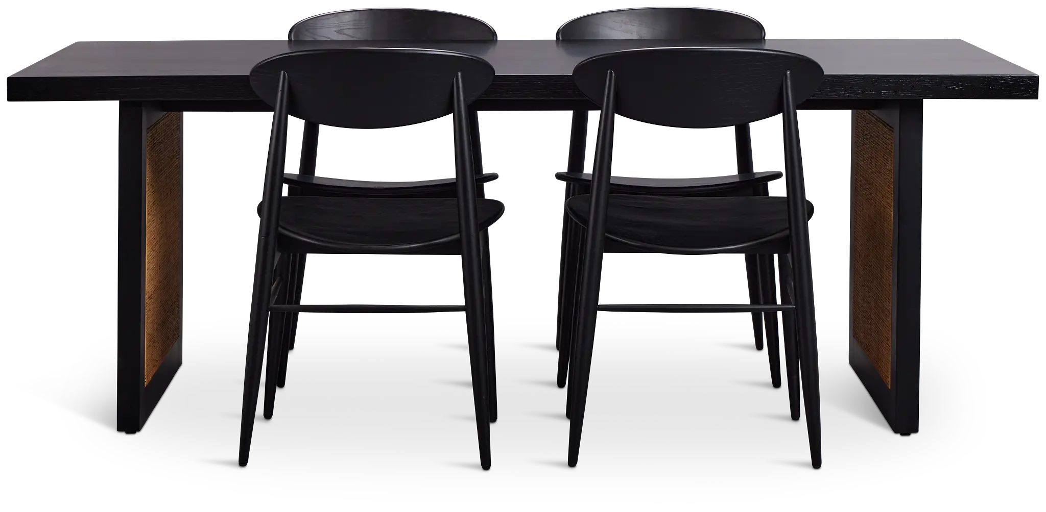 Brisbane Black Rectangular Table & 4 Wood Chairs Brisbane Black Rectangular Table & 4 Wood Chairs