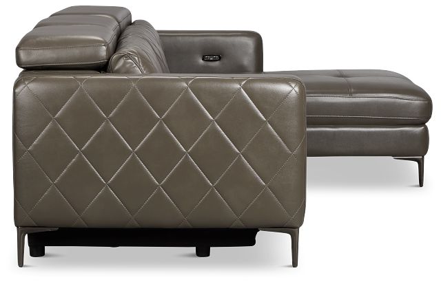 Ava Dark Gray Micro Right Chaise Power Reclining Sectional