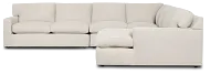 Hudson Gray Fabric Large Right Chaise Sectional