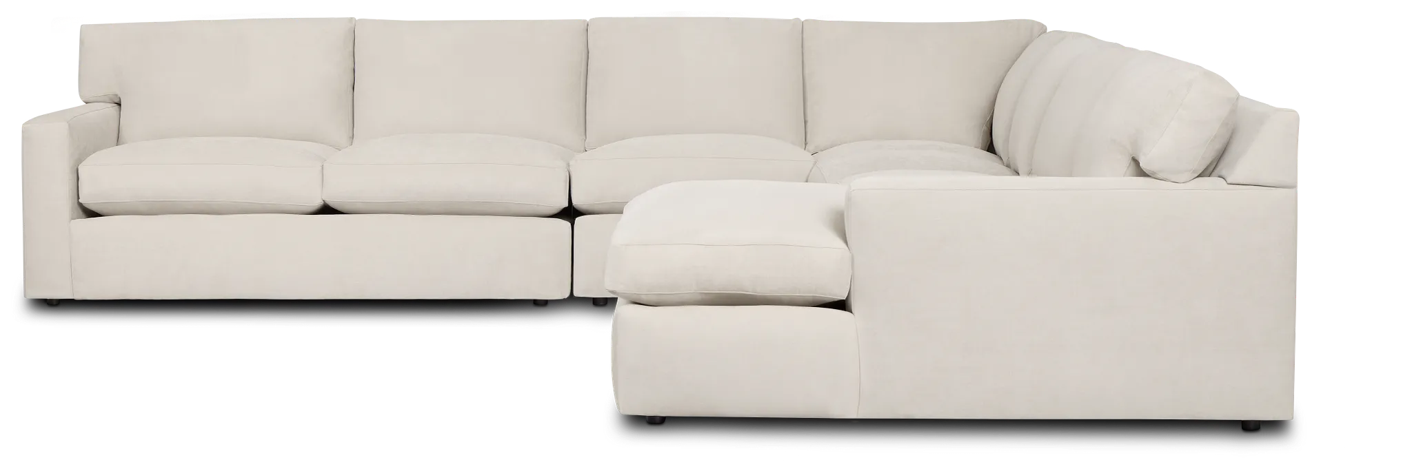 Hudson Gray Fabric Large Right Chaise Sectional